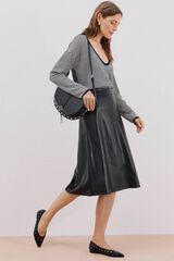 Cortefiel Falda capa polipiel Negro