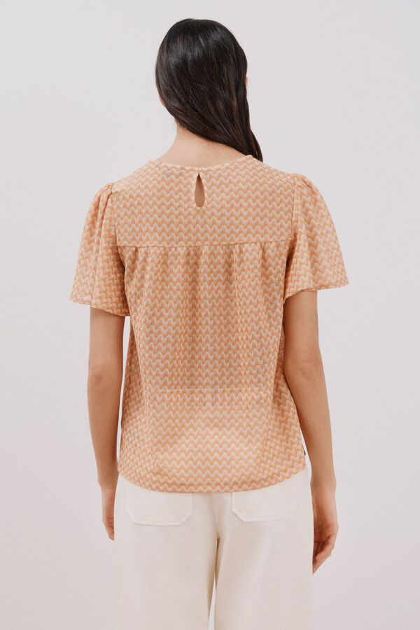 Cortefiel Camiseta fluida estructura zigzag Multicolor