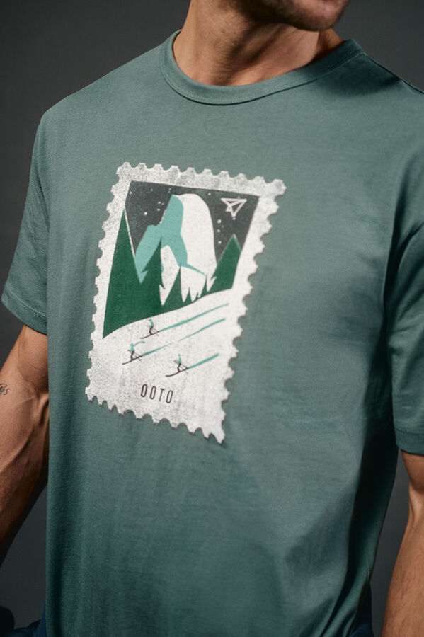 OOTO Camiseta gr&aacute;fica lavada Turquesa
