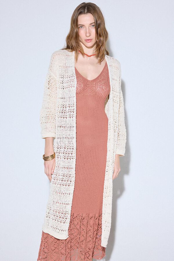 Slowlove Casaco malha de malha Ecru