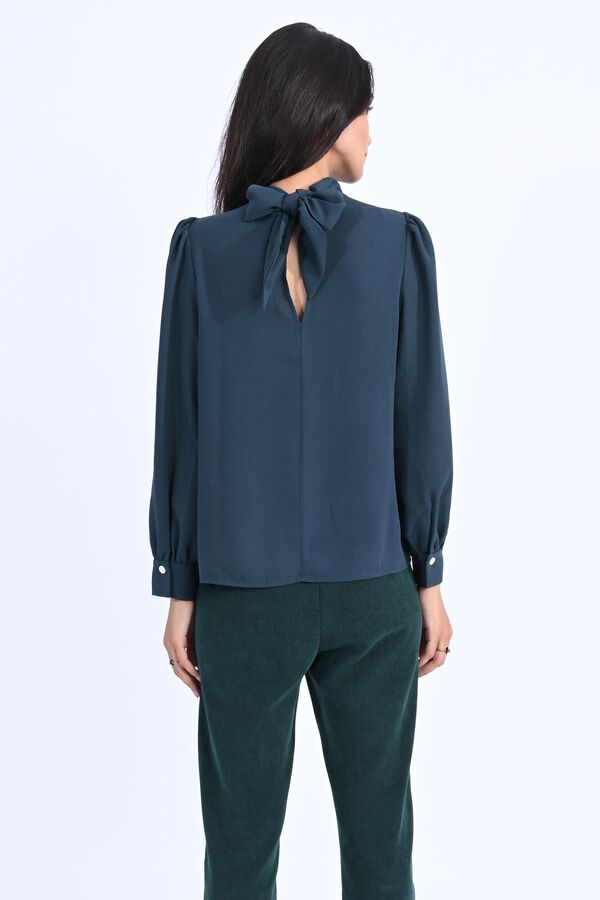 Molly Bracken Blusa de manga comprida com la&ccedil;ada Azul