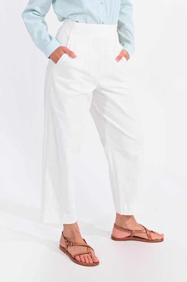 Molly Bracken Pantal&oacute;n de mujer tobillero tiro muy alto Blanco