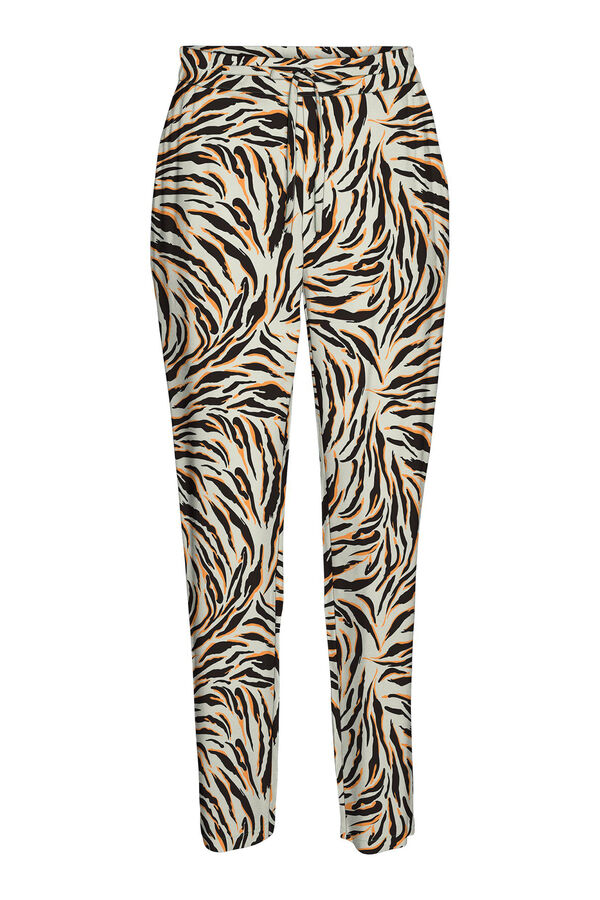 Vero Moda Calças fluidas de mulher com cintura elástica Cinzento