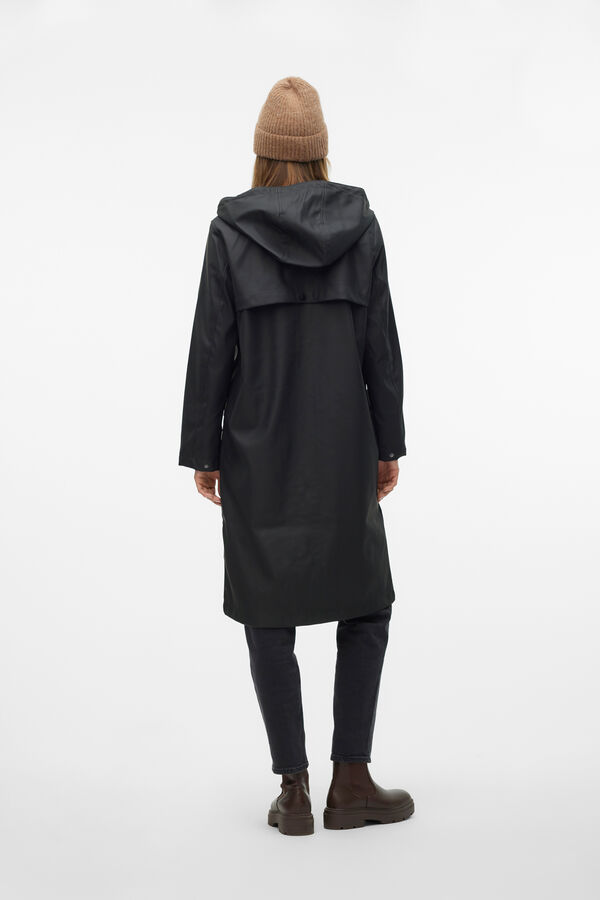 Vero Moda Imperme&aacute;vel midi com capuz Preto