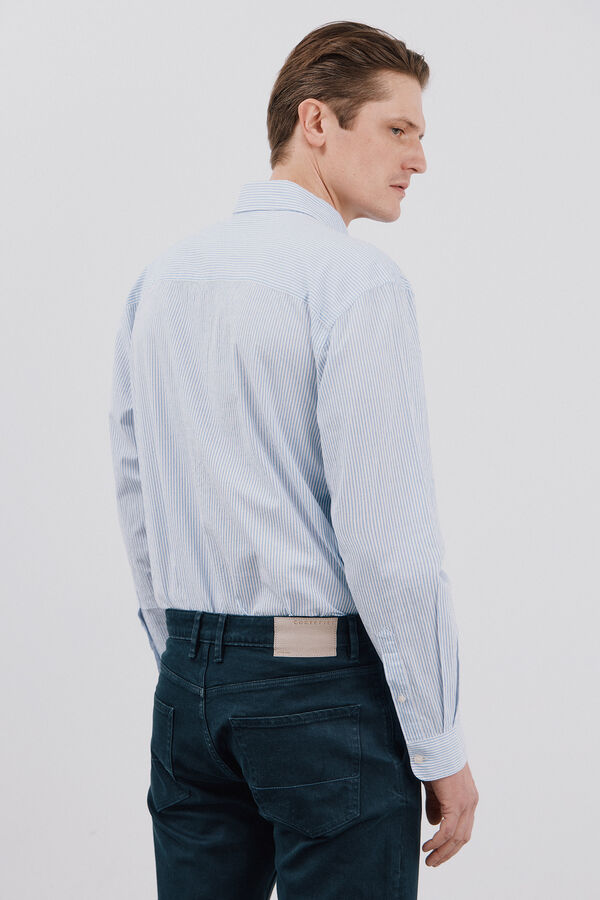 Cortefiel Camisa seersucker riscas Azul