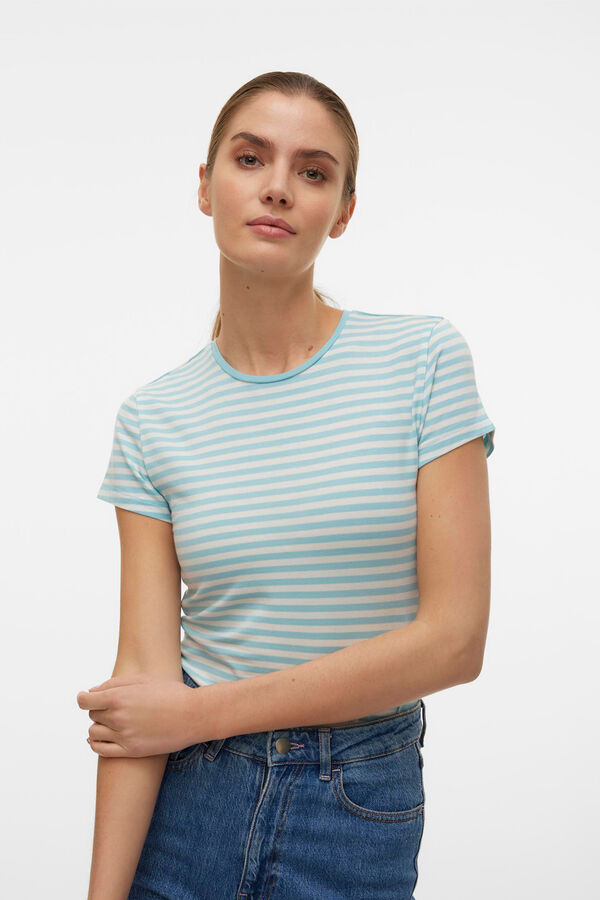Vero Moda T-shirt de manga curta &agrave;s riscas Azul
