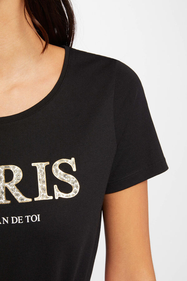 Morgan Camiseta con mensaje Negro