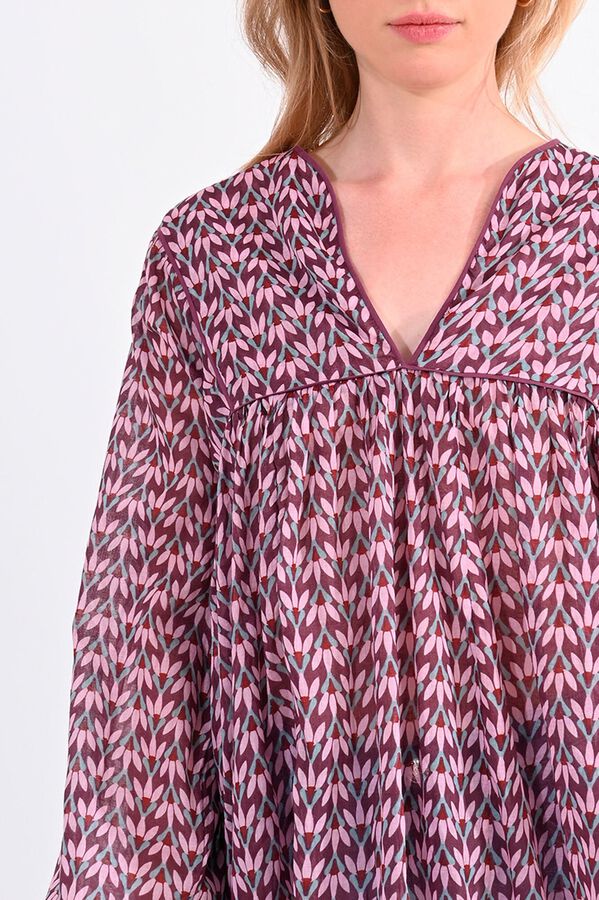 Molly Bracken Blusa de mulher de manga comprida com estampado  Multicolorido