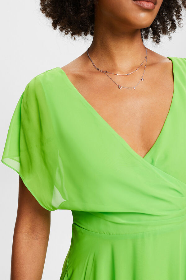 Esprit Vestido largo monocolor bajo irregular Verde