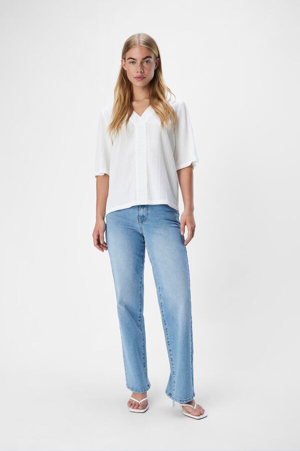 Object Top estruturado com decote em bico Branco