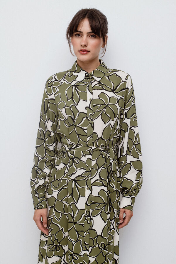 Vila Print midi shirt dress Verde