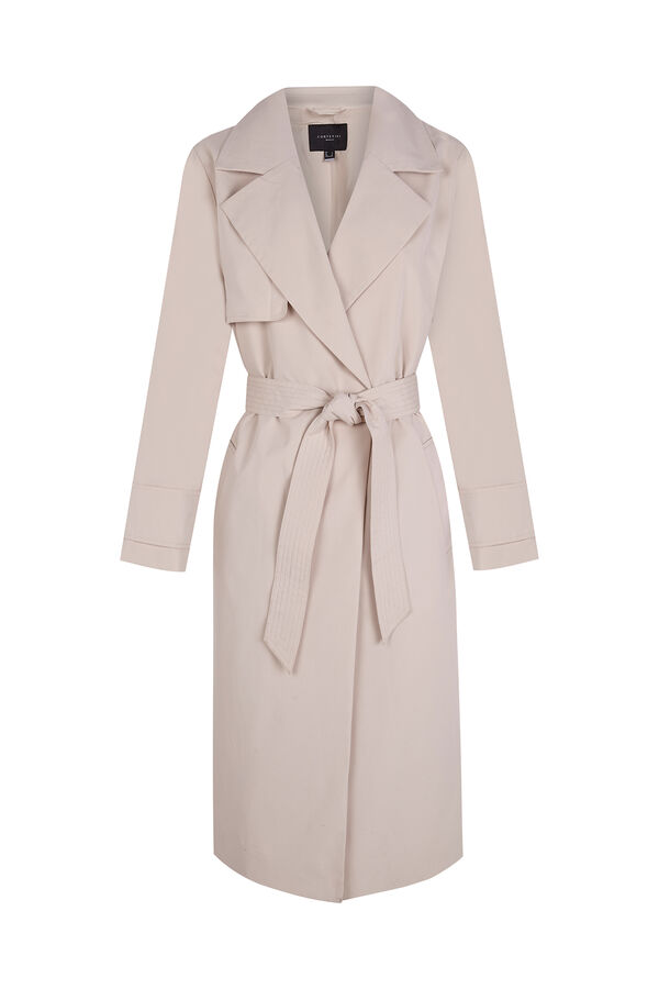 Cortefiel Gabardina comprida Ecru