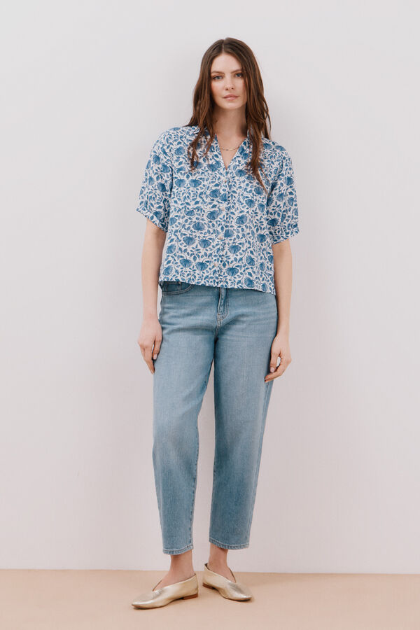 Cortefiel Camisa estampada Estampado blanco