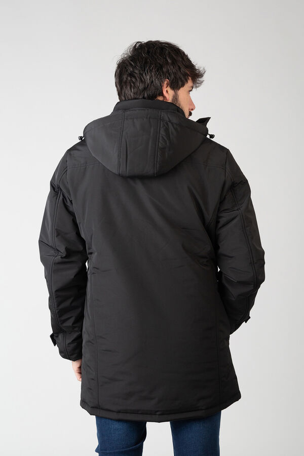 Privata Parka longa com capuz acolchoado Preto