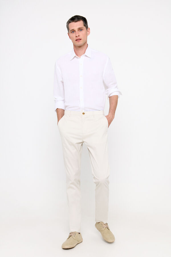 Cortefiel Cal&ccedil;as chino slim fit Ecru