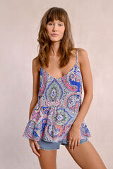 Molly Bracken alças com estampado e babados Multicolorido