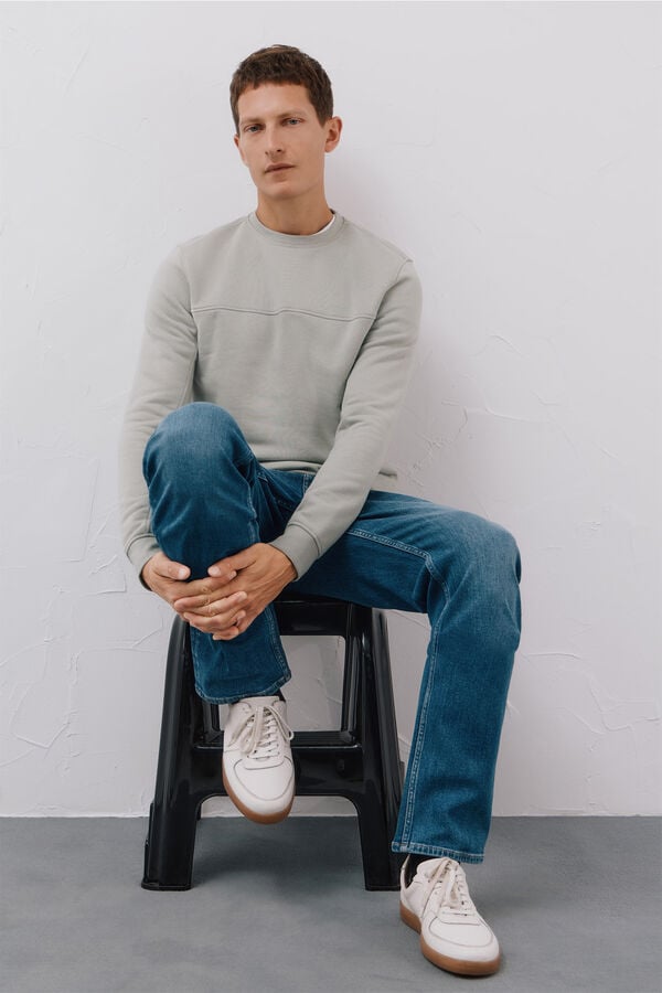 Cortefiel Sweatshirt gola caixa Verde