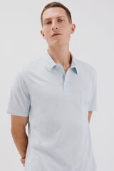 Cortefiel Polo liso slub Azul