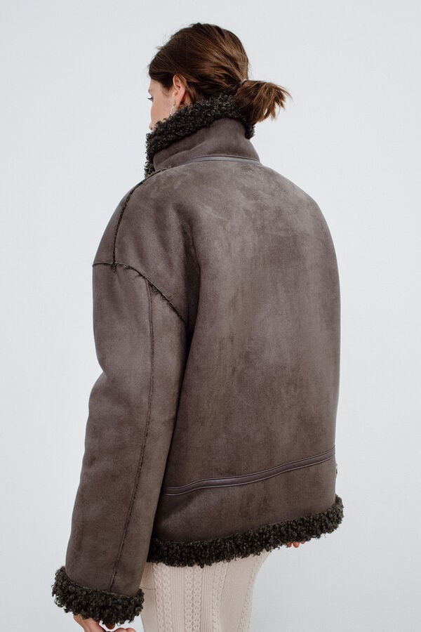 Object Sobretudo curto dupla face Cinzento