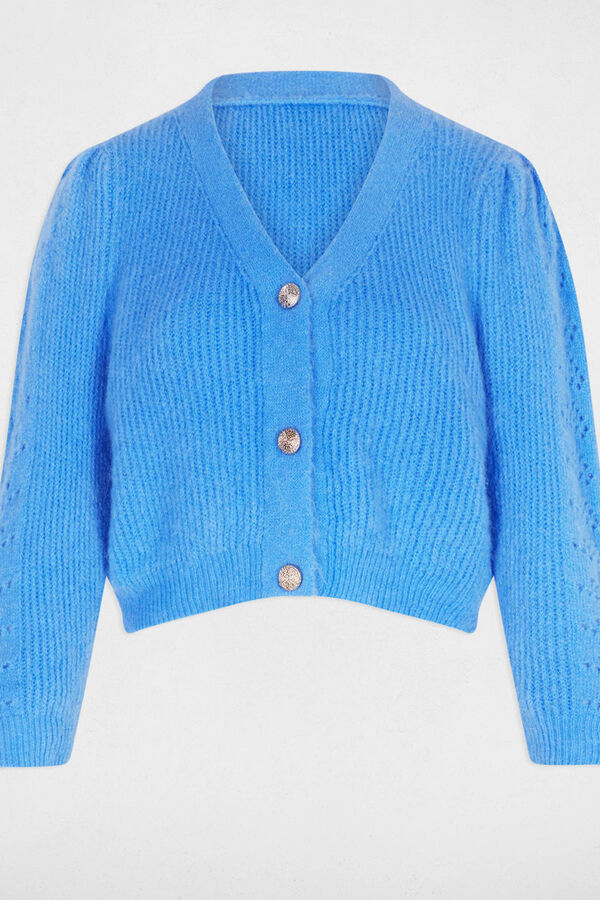 Morgan C&aacute;rdigan ajustado cuello en V Azul