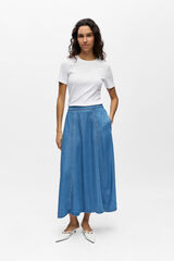 Object Saia midi em Tencel Azul