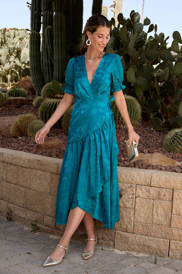 Pol&iacute;n Et Moi Vestido longo estampado Azul