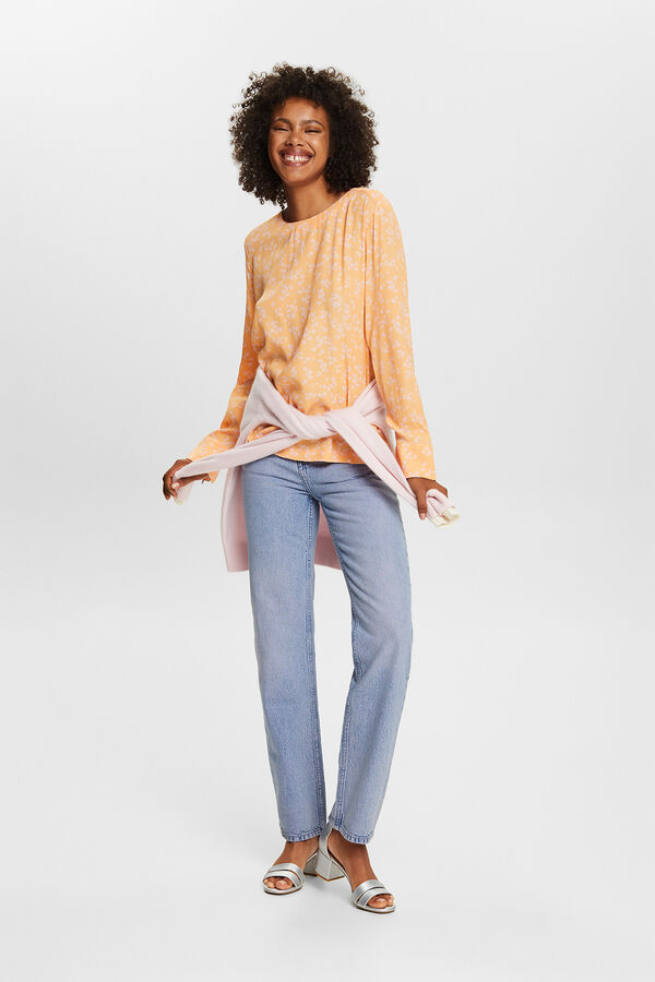 Esprit Blusa de mulher viscose estampada Laranja