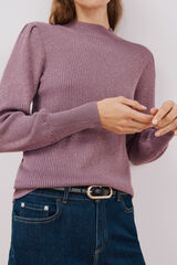 Cortefiel Su&eacute;ter de malha met&aacute;lica Roxo