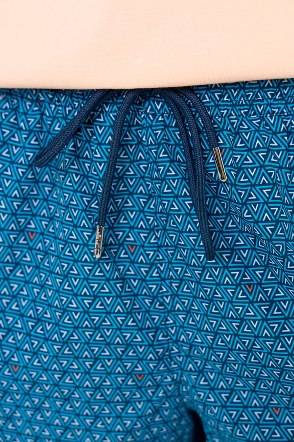 Cortefiel Ba&ntilde;ador estampado geom&eacute;trico tri&aacute;ngulos Azul marino