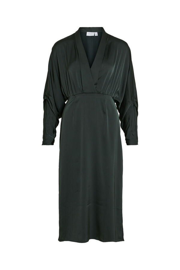 Vila Vestido midi satinado Verde