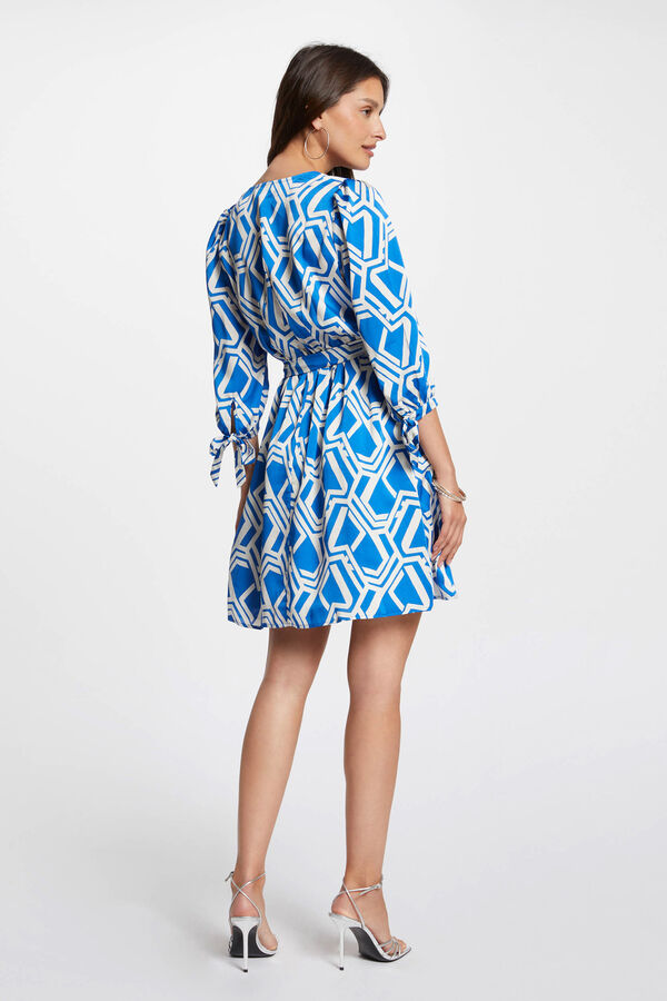 Morgan Vestido curto estampado Azul