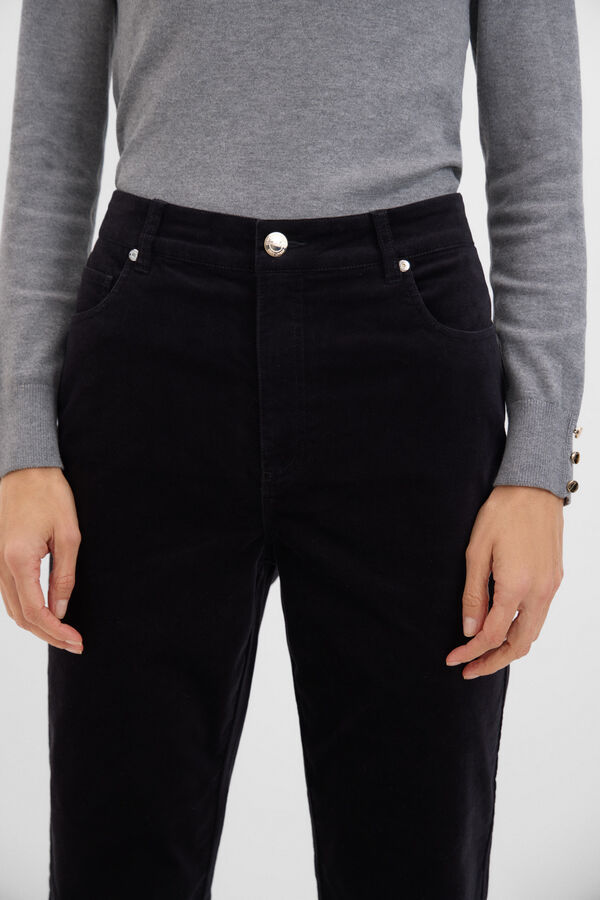 Cortefiel Cal&ccedil;as de veludo sensacionais  Preto