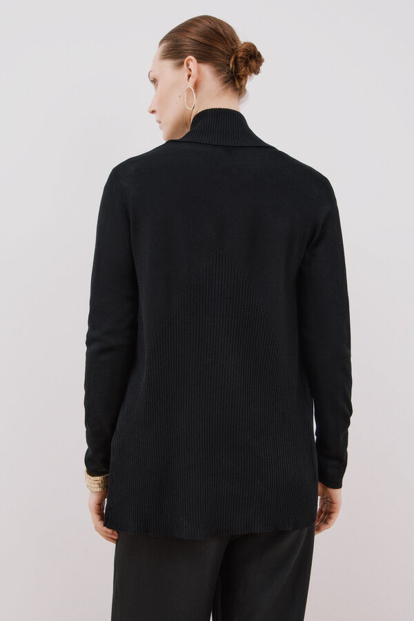 Cortefiel Chaqueta cuello chal Negro