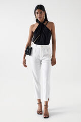 Salsa Jeans Chino de lino slim fit Beige