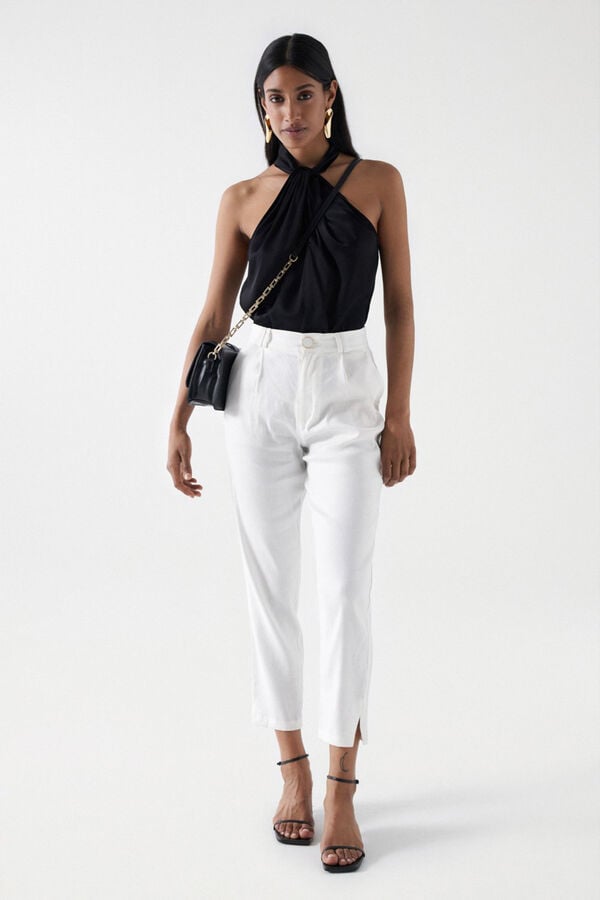 Salsa Jeans Chino de lino slim fit Beige