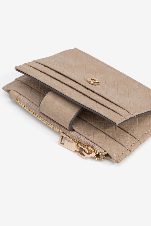Vilanova Portatarjetas efecto gamuza Beige