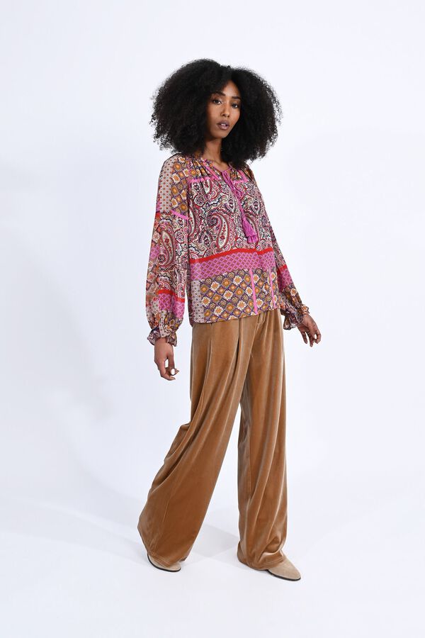 Molly Bracken Blusa de manga comprida com la&ccedil;ada Multicolorido