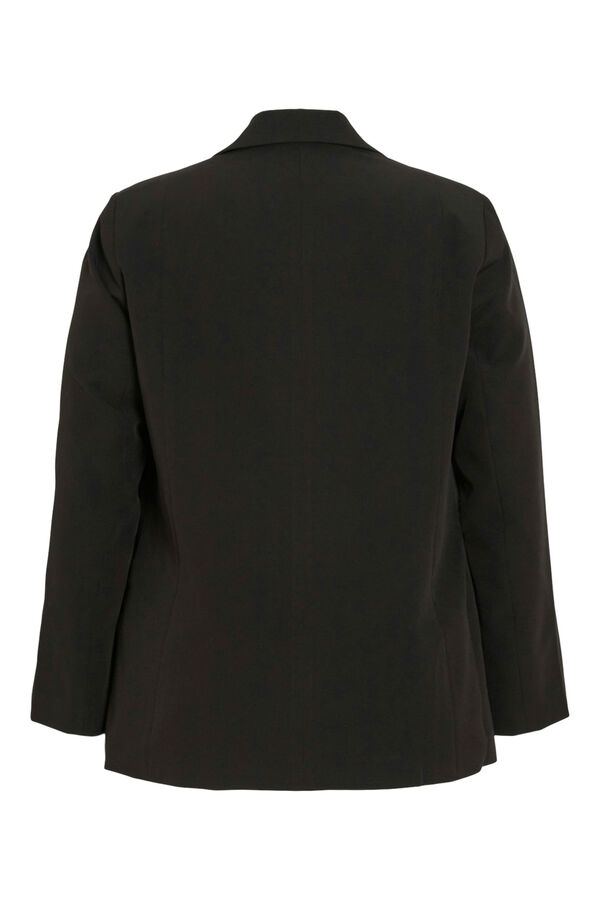 Evoked by Vila Jaqueta blazer com bot&otilde;es curvados Preto