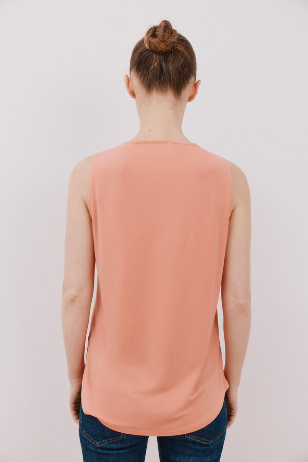 Cortefiel Top dobr&aacute;vel longo Vermelho