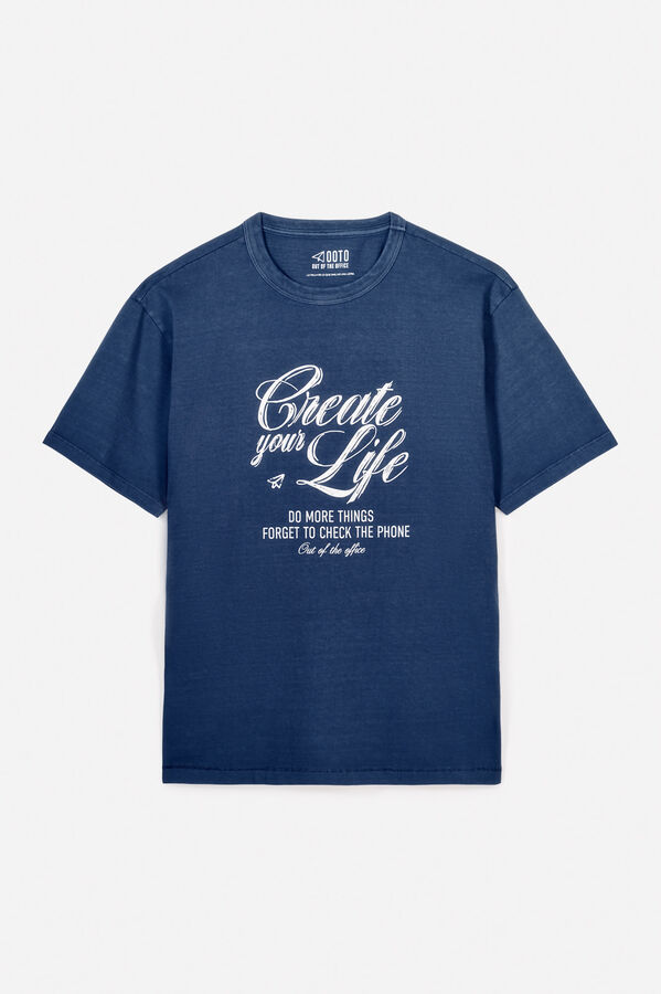 OOTO Camiseta gr&aacute;fica lavada OOTO Azul