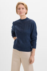 Cortefiel Jersey canes&uacute; calados Azul marino