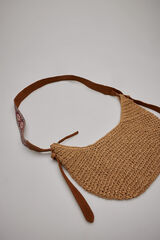 Slowlove Bolso bandolera de rafia Arena