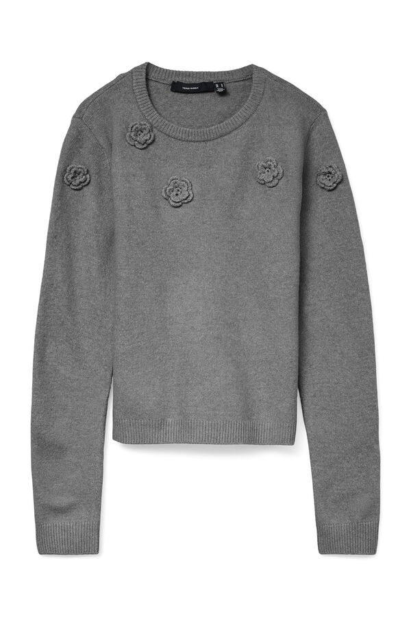 Vero Moda Curve Jersey de punto cuello redondo Curve Gris