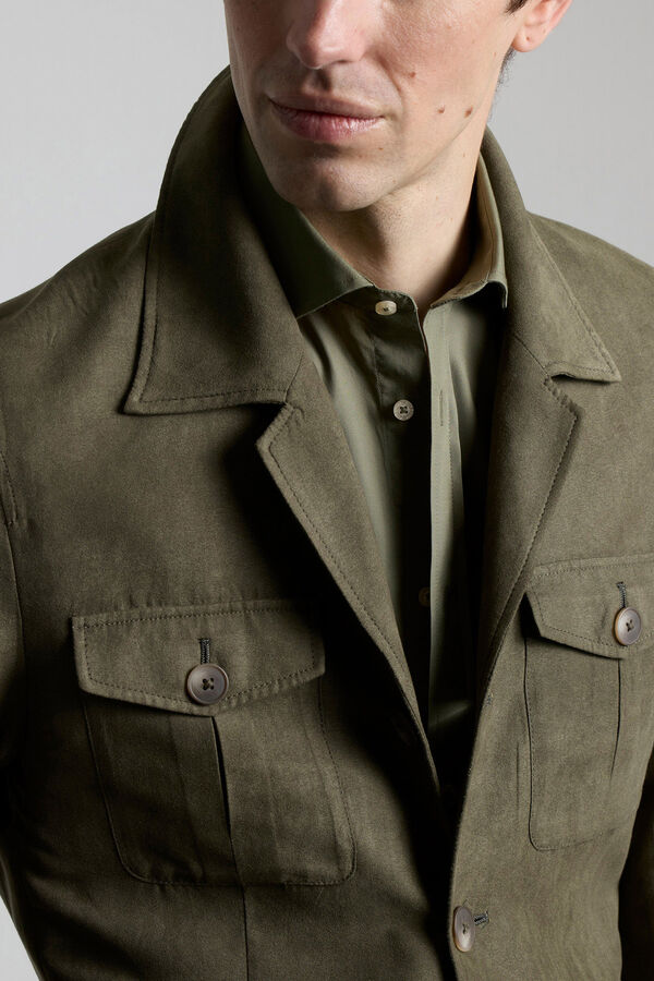 PuroEGO Chaqueta sahariana verde militar Verde