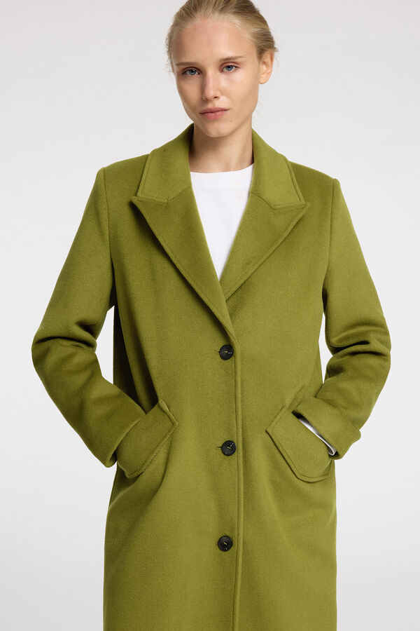 Selected Femme Sobretudo comprido confeccionado em algod&atilde;o reciclado.  Dourado