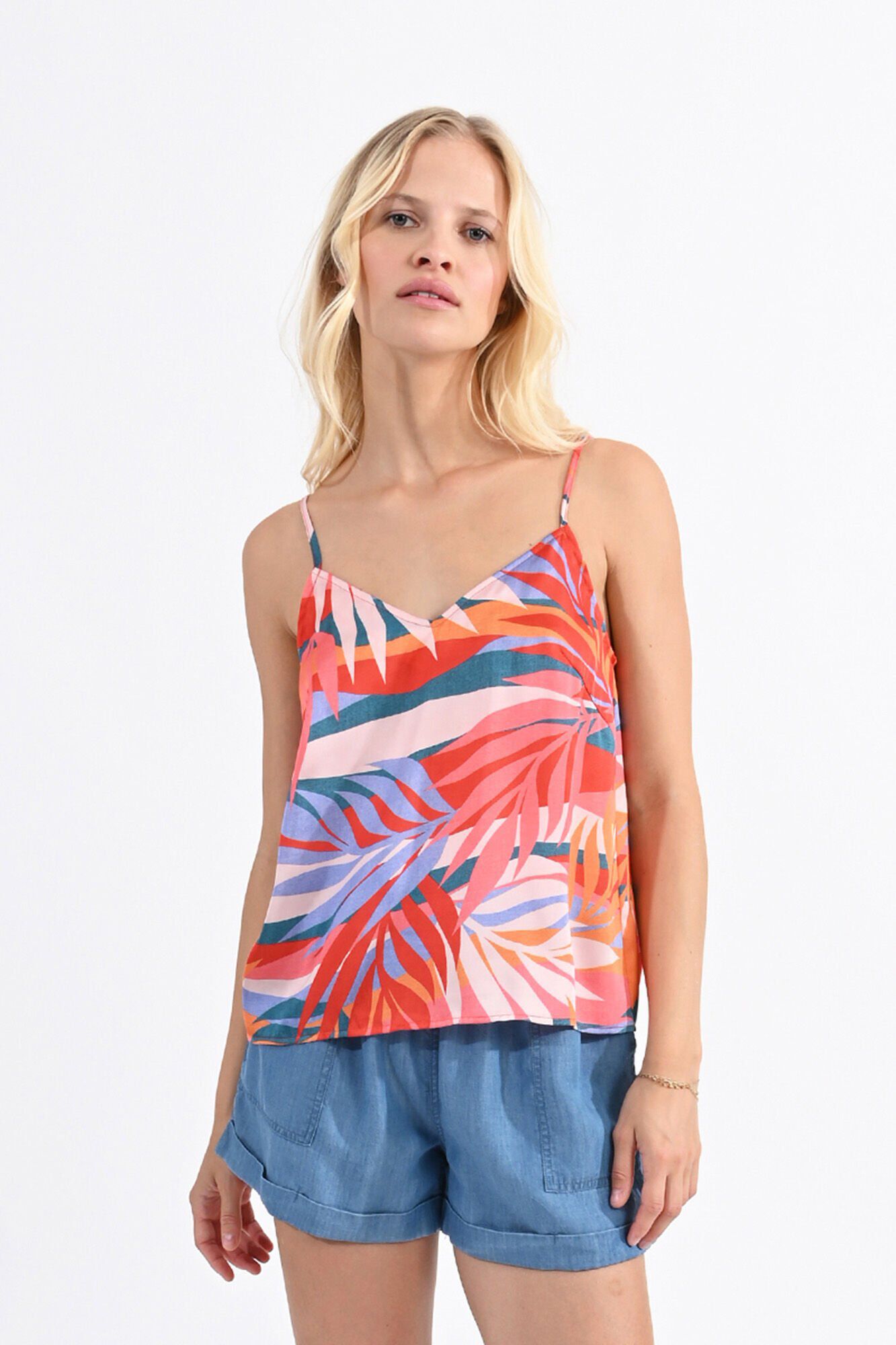 Molly Bracken Top de mujer de tirantes con estampado