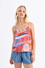 Molly Bracken Top de mulher de alças com estampado Multicolorido