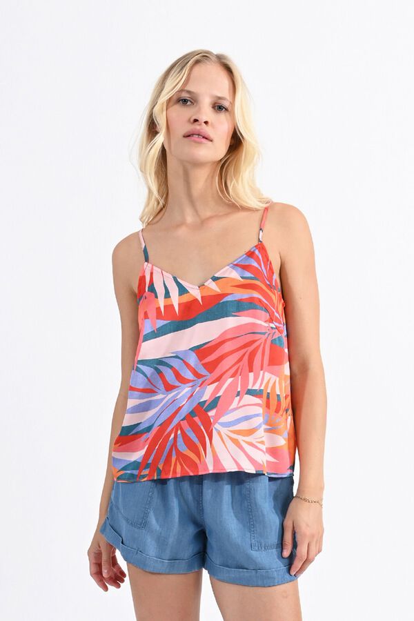 Molly Bracken Top de mulher de alças com estampado Multicolorido
