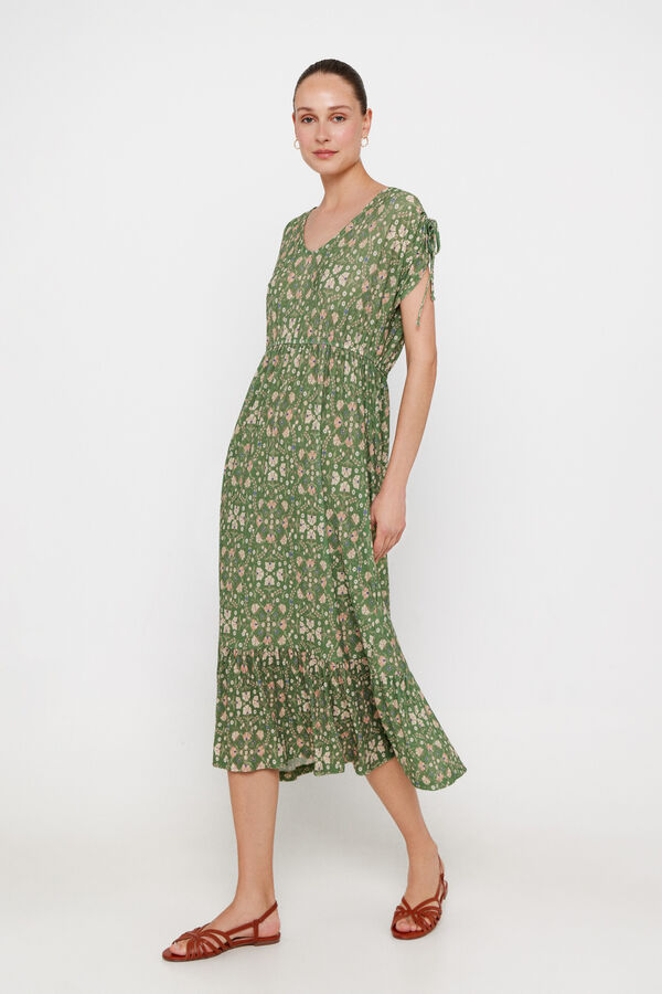 Cortefiel Vestido de punto estampado Estampado verde