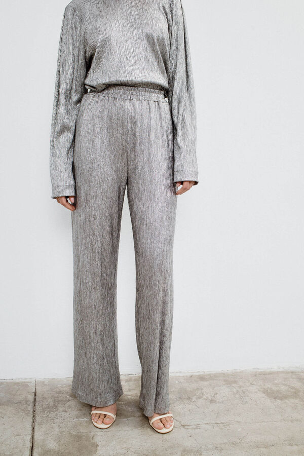 Object Calças metálicas elásticas Cinzento